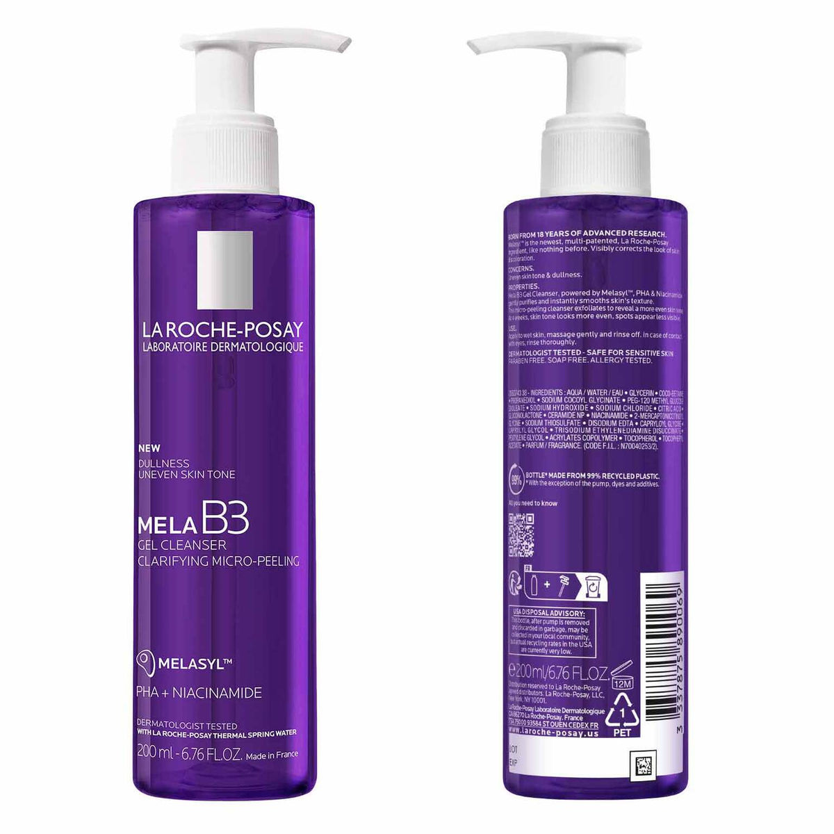 mela-b3-facial-gel-cleanser-with-melasyltm-niacinamide-u4 7_LaRochePosay-Product-MelaB3-MelaB3Cleanser-200ml-03337875890069-Back Packshot_REV.jpg 7_LaRochePosay-Product-MelaB3-MelaB3Cleanser-200ml-03337875890069-Back-Packshot_REV_394e5cafee49.jpg
